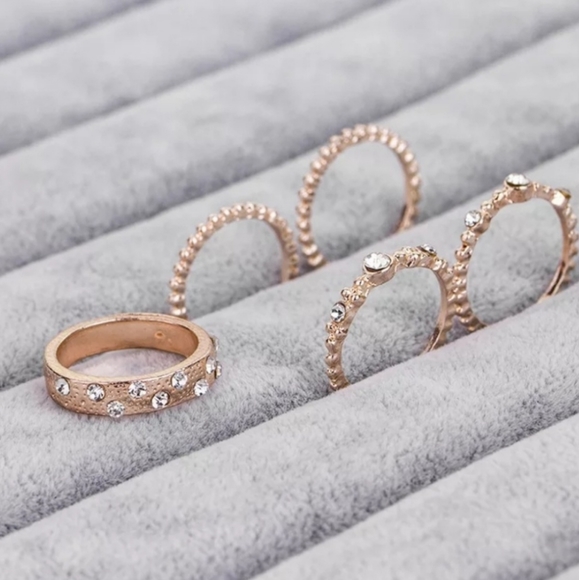 Rose Gold 5 PCS Set | Boho Rings - Picture 5 of 8